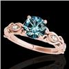 Image 1 : 1.1 ctw SI Certified Fancy Blue Diamond Antique Ring 10k Rose Gold - REF-117W3H