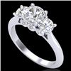 Image 1 : 1.5 ctw VS/SI Diamond Solitaire Art Deco 3 Stone Ring 18k White Gold - REF-236R4K
