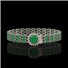 Image 1 : 31.91 ctw Emerald & Diamond Bracelet 14K White Gold - REF-312M5G