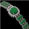 Image 2 : 31.91 ctw Emerald & Diamond Bracelet 14K White Gold - REF-312M5G