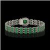 Image 3 : 31.91 ctw Emerald & Diamond Bracelet 14K White Gold - REF-312M5G