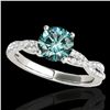 Image 1 : 1.25 ctw SI Certified Fancy Blue Diamond Solitaire Ring 10k White Gold - REF-114Y4X