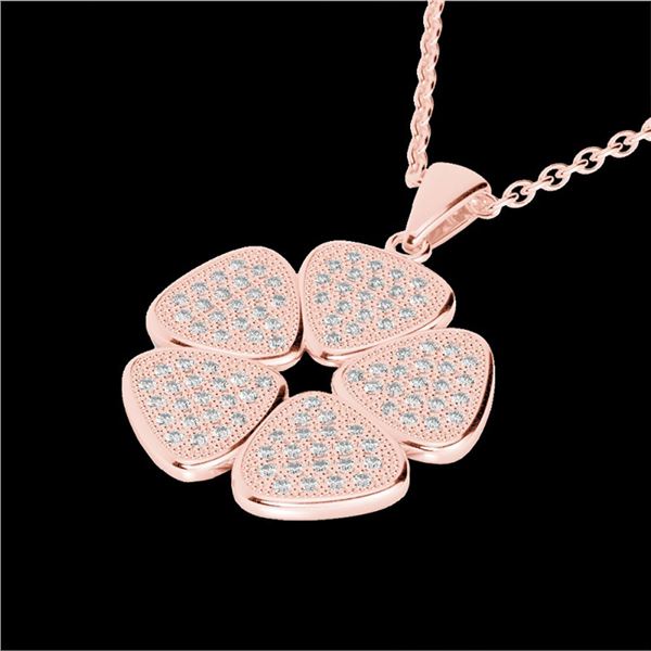 0.80 ctw Micro Pave VS/SI Diamond Designer Necklace 14k Rose Gold - REF-85N5F