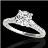 Image 1 : 1.2 ctw Certified Diamond Solitaire Ring 10k White Gold - REF-190Y9X