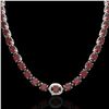 Image 2 : 80 ctw Garnet & VS/SI Diamond Eternity Micro Necklace 14k White Gold - REF-236Y4X