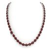 Image 3 : 80 ctw Garnet & VS/SI Diamond Eternity Micro Necklace 14k White Gold - REF-236Y4X