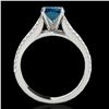 Image 2 : 1.45 ctw SI Certified Blue Diamond Solitaire Ring 10k 2Tone Gold - REF-130X9A