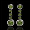 Image 1 : 18.38 ctw Tourmaline & Diamond Earrings 14K White Gold - REF-416R9K