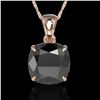 Image 2 : 6 Cushion Black Diamond Designer Necklace 14k Rose Gold - REF-143W6H