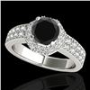 Image 1 : 1.4 ctw Certified VS Black Diamond Solitaire Halo Ring 10k White Gold - REF-55W8H