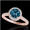 Image 1 : 2.03 ctw SI Certified Fancy Blue Diamond Halo Ring 10k Rose Gold - REF-252Y3X