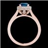 Image 2 : 2.03 ctw SI Certified Fancy Blue Diamond Halo Ring 10k Rose Gold - REF-252Y3X