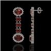 Image 2 : 8.87 ctw Garnet & Diamond Earrings 14K White Gold - REF-144F2M