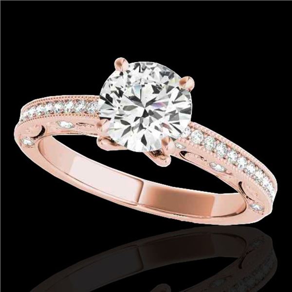 1.25 ctw Certified Diamond Solitaire Antique Ring 10k Rose Gold - REF-184A3N