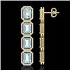 Image 2 : 18.99 ctw Sky Topaz & Diamond Micro Pave Halo Earrings 10k Yellow Gold - REF-178K2Y