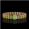 Image 1 : 25.34 ctw Peridot & Diamond Bracelet 14K Rose Gold - REF-318M2G