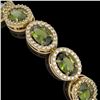 Image 3 : 13.87 ctw Tourmaline & Diamond Micro Pave Halo Bracelet 10k Yellow Gold - REF-309R3K