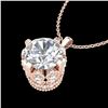 Image 2 : 1.5 ctw VS/SI Diamond Solitaire Art Deco Stud Necklace 18k Rose Gold - REF-363X5A