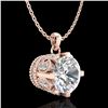 Image 3 : 1.5 ctw VS/SI Diamond Solitaire Art Deco Stud Necklace 18k Rose Gold - REF-363X5A
