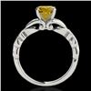 Image 2 : 1.35 ctw Certified SI Fancy Yellow Diamond Solitaire Ring 10k White Gold - REF-238X6A