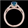 Image 2 : 1.35 ctw SI Certified Fancy Blue Diamond Solitaire Ring 10k Rose Gold - REF-125X5A