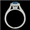 Image 2 : 1.4 ctw SI Certified Fancy Blue Diamond Solitaire Halo Ring 10k White Gold - REF-132K3Y