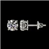 Image 2 : 1 ctw Certified Quality Diamond Stud Earrings 10k White Gold - REF-72A3N