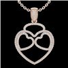Image 2 : 1.20 ctw Micro Pave VS/SI Diamond Heart Necklace 14k Rose Gold - REF-110H9R