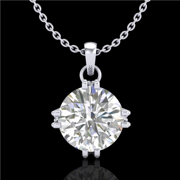 1 ctw VS/SI Diamond Solitaire Art Deco Stud Necklace 18k White Gold - REF-294A2N