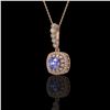 Image 1 : 2.6 ctw Tanzanite & Diamond Victorian Necklace 14K Rose Gold - REF-100F2M