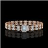 Image 1 : 14.35 ctw Aquamarine & Diamond Bracelet 14K Rose Gold - REF-236G4W