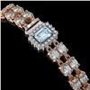 Image 2 : 14.35 ctw Aquamarine & Diamond Bracelet 14K Rose Gold - REF-236G4W