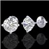 Image 2 : 2.5 ctw VS/SI Diamond Solitaire Art Deco Stud Earrings 18k White Gold - REF-601W4H