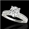 Image 1 : 1.5 ctw Certified Diamond Solitaire Antique Ring 10k White Gold - REF-259Y3X