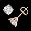 Image 3 : 1.5 ctw VS/SI Diamond Solitaire Art Deco Stud Earrings 18k Rose Gold - REF-208H6R