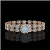 Image 1 : 14.93 ctw Aquamarine & Diamond Bracelet 14K Rose Gold - REF-245M5G