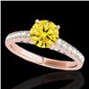 Image 1 : 1.5 ctw Certified SI/I Fancy Intense Yellow Diamond Ring 10k Rose Gold - REF-184R3K