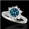 2.19 ctw SI Certified Fancy Blue Diamond Halo Ring 10k White Gold - REF-194W3H