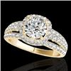 Image 1 : 2.25 ctw Certified Diamond Solitaire Halo Ring 10k Yellow Gold - REF-237H3R