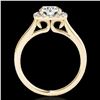 Image 2 : 1.37 ctw Certified Diamond Solitaire Halo Ring 10k Yellow Gold - REF-197M8G