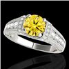 1.75 ctw Certified SI Intense Yellow Diamond Antique Ring 10k White Gold - REF-245H5R