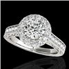 Image 1 : 1.7 ctw Certified Diamond Solitaire Halo Ring 10k White Gold - REF-218Y2X