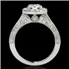 Image 2 : 1.7 ctw Certified Diamond Solitaire Halo Ring 10k White Gold - REF-218Y2X