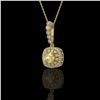 1.95 ctw Canary Citrine & Diamond Victorian Necklace 14K Yellow Gold - REF-69F6M
