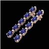 10.36 ctw Tanzanite & VS/SI Certified Diamond Earrings 10k Rose Gold - REF-102W2H