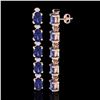 Image 2 : 10.36 ctw Tanzanite & VS/SI Certified Diamond Earrings 10k Rose Gold - REF-102W2H