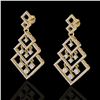 Image 1 : 3 ctw Micro Pave VS/SI Diamond Earrings Dangling 14k Yellow Gold - REF-290X9A