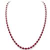 Image 1 : 40 ctw Ruby Eternity Tennis Necklace 14k White Gold - REF-218M2G