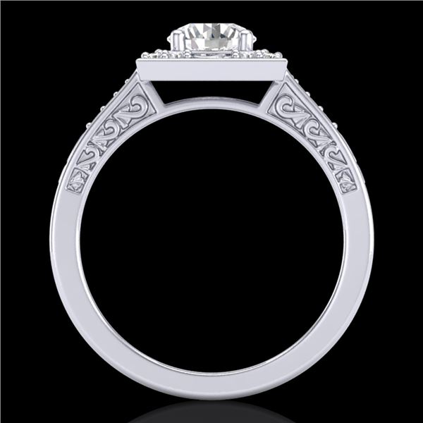1.1 ctw VS/SI Diamond Art Deco Ring 18k White Gold - REF-227X3A