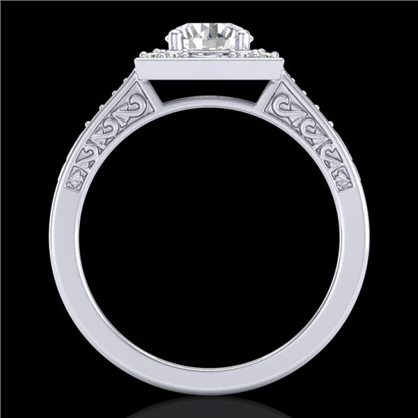 1.1 ctw VS/SI Diamond Art Deco Ring 18k White Gold - REF-227X3A